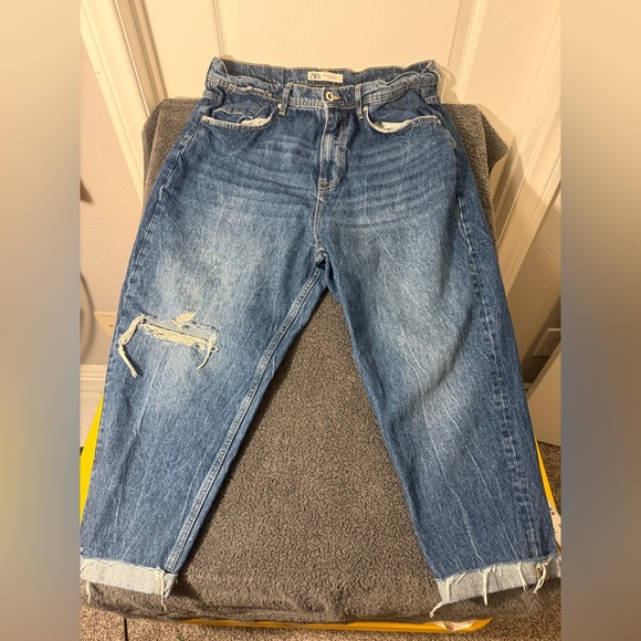 Zara Pants - Zara Baggy High Waisted Blue Jeans